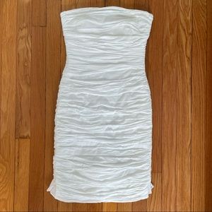 Charles Chang Lima Ruched Strapless Dress